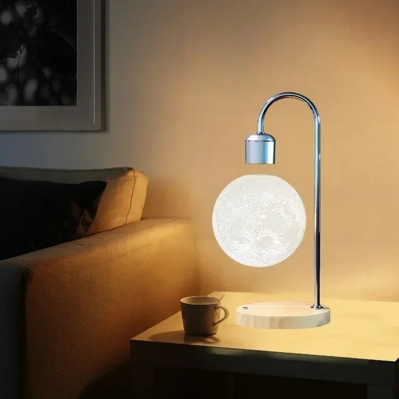 TrendPort Levitating Moon Lamp with Wireless Charger – Magnetic Floating LED Night Light
