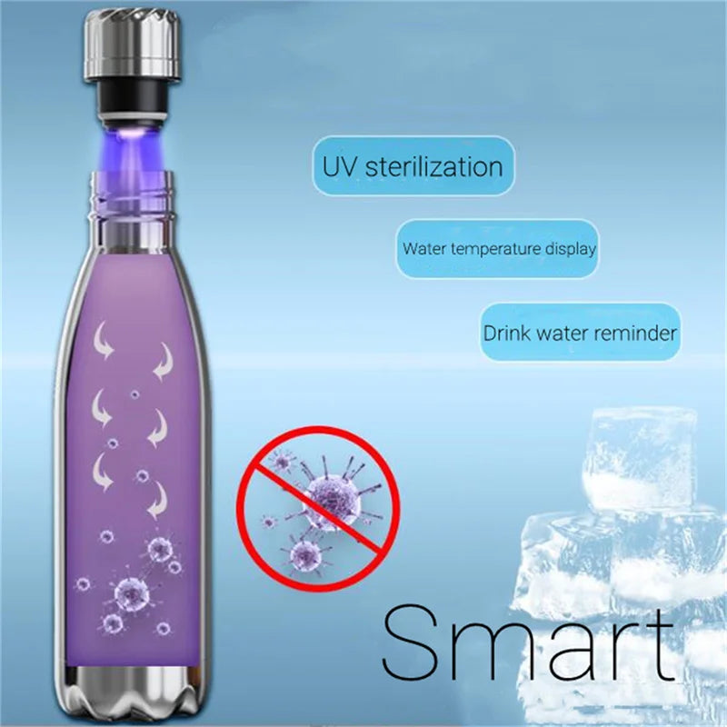 TrendPort Smart Water Bottle with Temperature Display (500ml) + UV Self Cleaning