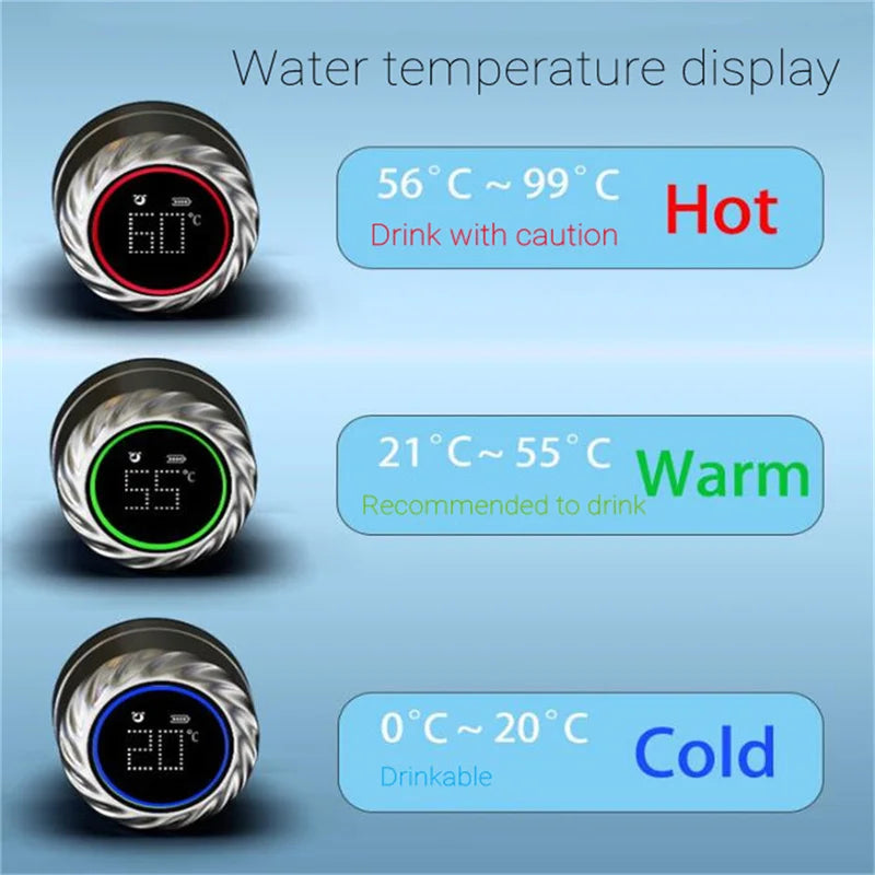 TrendPort Smart Water Bottle with Temperature Display (500ml) + UV Self Cleaning