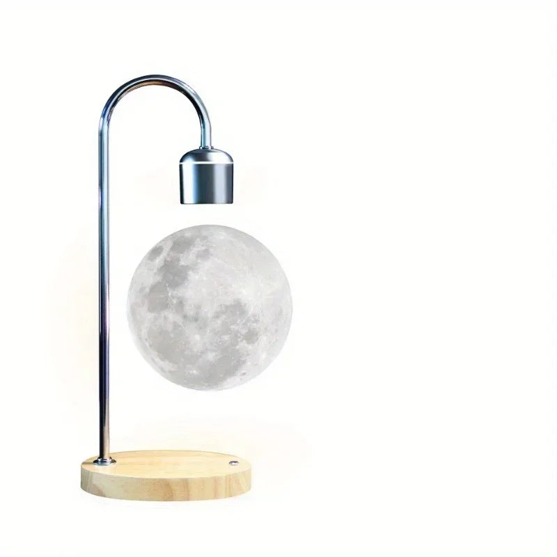 Levitating Moon Lamp with Wireless Charger – Magnetic Floating LED Night Light