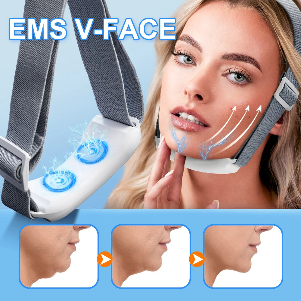 EMS V-Face Lifting Massager – Microcurrent Double Chin & Jawline Device
