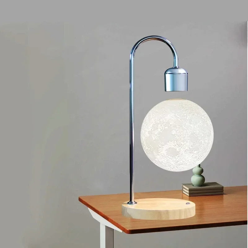 Levitating Moon Lamp with Wireless Charger – Magnetic Floating LED Night Light