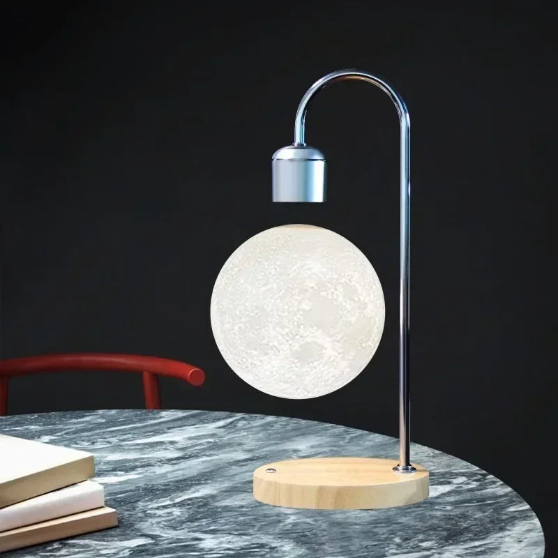 Levitating Moon Lamp with Wireless Charger – Magnetic Floating LED Night Light
