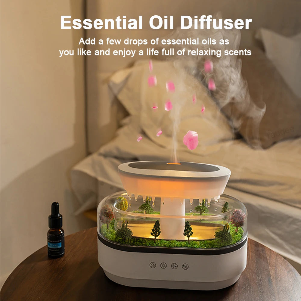 Aroma Humidifier – 3D Rain Cloud Light & Essential Oil Diffuser
