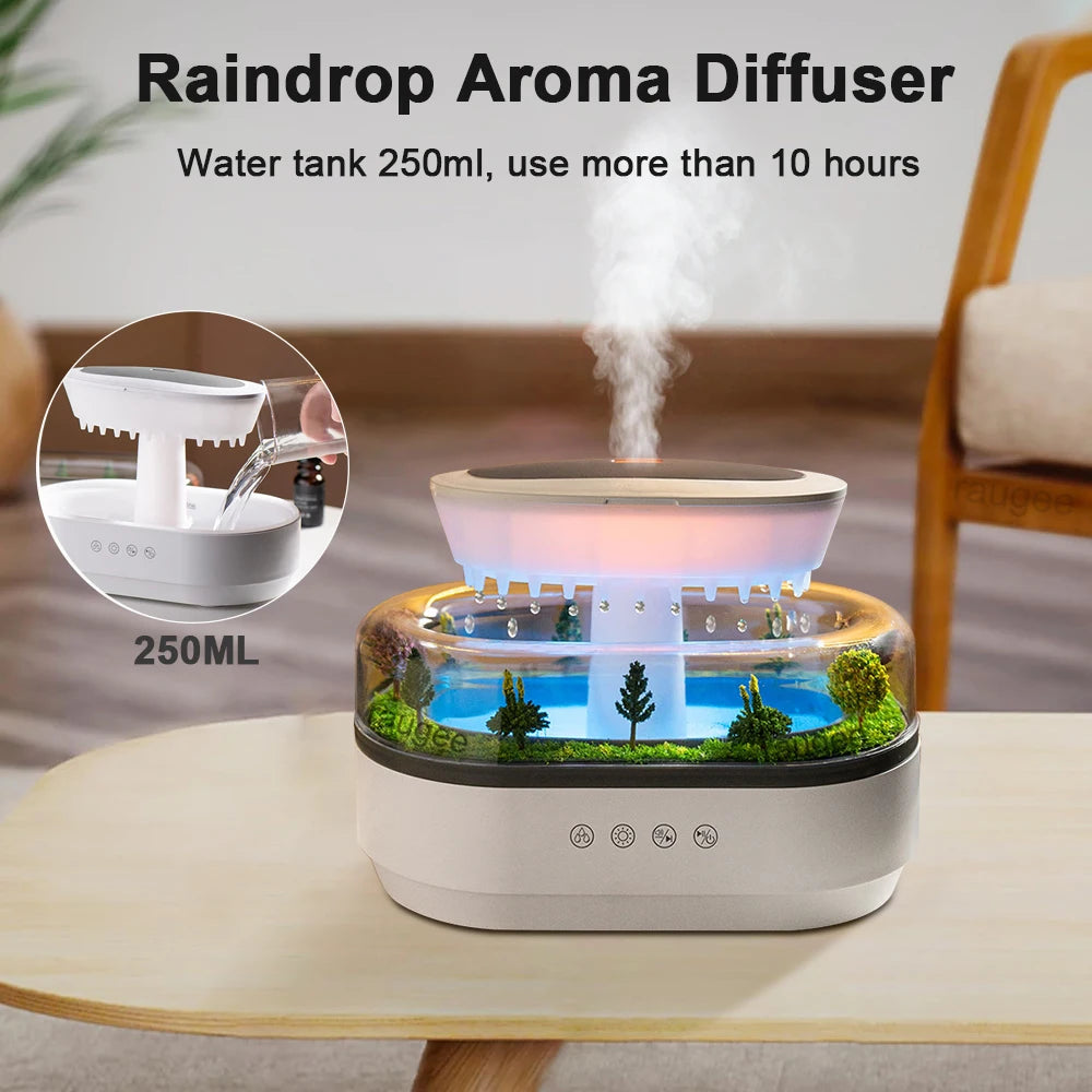 Aroma Humidifier – 3D Rain Cloud Light & Essential Oil Diffuser
